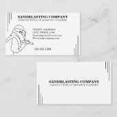 Eenvoudig reinigen met zwart en wit zandblasten visitekaartje (Voorkant / Achterkant)