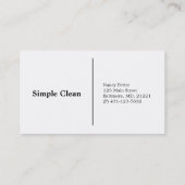 Eenvoudig reinigen visitekaartje (Achterkant)