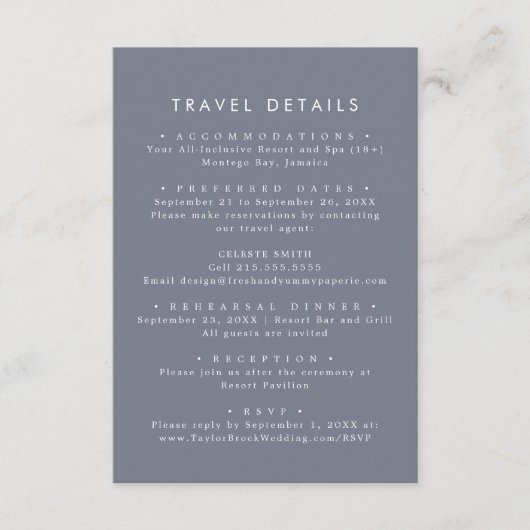 Eenvoudig reisdetail op straat informatiekaartje (Voorkant)