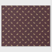 Eenvoudig Rendier Bourgondië Kerst Wrapping Papier (Vlak)