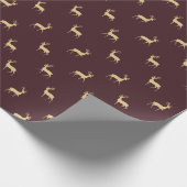 Eenvoudig Rendier Bourgondië Kerst Wrapping Papier (Hoek)