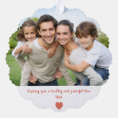 Eenvoudig rendier vrolijke kerstfoto ornament kaart (Achterkant)