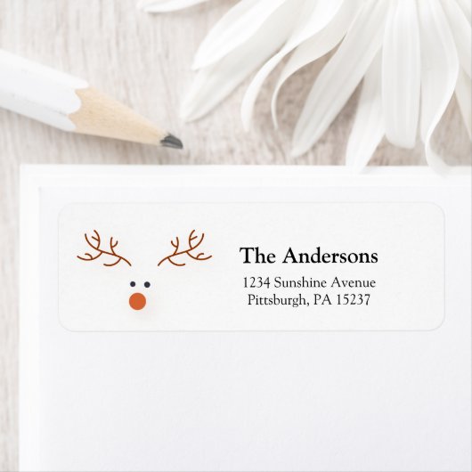 Eenvoudig rendieradreslabel etiket