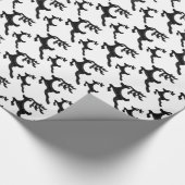 Eenvoudig rendierzwart en wit zilhouet cadeaupapier (Hoek)