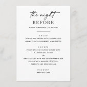 Eenvoudig repetitief diner. Nacht voor Clean Moder Menu (Voorkant)