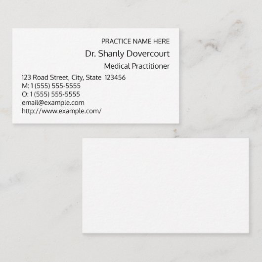 Eenvoudig, respectabel en menselijk Visitekaartje (Voorkant / Achterkant)