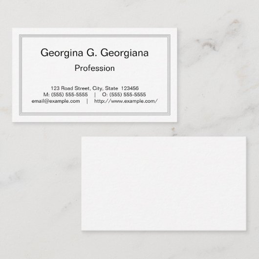 Eenvoudig, respectabel professioneel Visitekaartje (Voorkant / Achterkant)