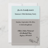 Eenvoudig restaurant van Mint Blue Grey Birthday P Kaart (Voorkant)