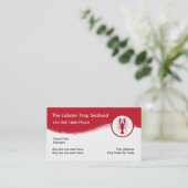 Eenvoudig restaurant voor zeevruchten visitekaartje (Staand voorkant)