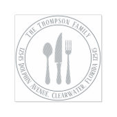 Eenvoudig retouradres Aangepast zilverwerk Zelfinktende Stempel (Design)