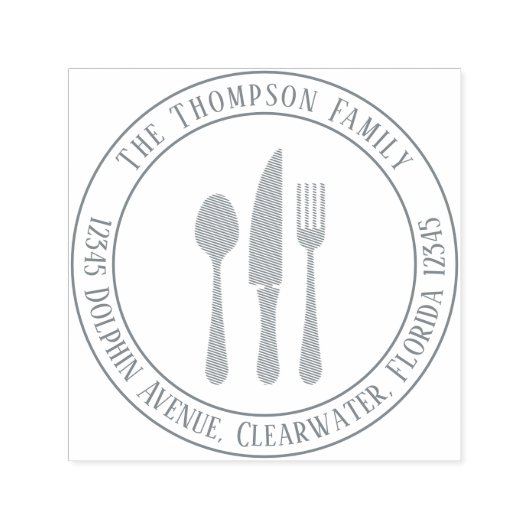Eenvoudig retouradres Aangepast zilverwerk Zelfinktende Stempel (Design)
