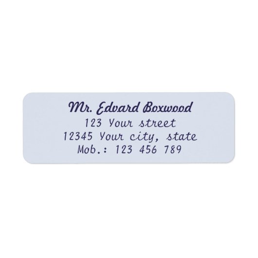 Eenvoudig retouradres blauw etiket (Voorkant)