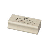 Eenvoudig Retouradres Bruiloft met Bladmotief Rubberstempel (Stempel)