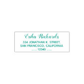 eenvoudig retouradres met cursieve naam blauw zelfinktende stempel (Design)