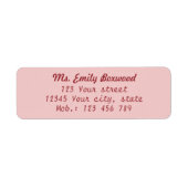 Eenvoudig retouradres rood etiket (Voorkant)