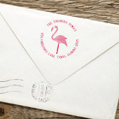 Eenvoudig retouradres Roze Flamingo Tropical Zelfinktende Stempel