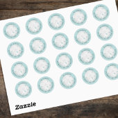 Eenvoudig Retouradres Strand Turquoise Zand Dollar Ronde Sticker