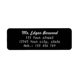 Eenvoudig retouradres zwart etiket