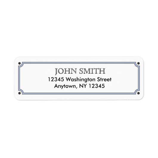 Eenvoudig retouradreslabel met blauwe rand etiket (Voorkant)