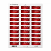 eenvoudig retouradreslabel rood, etiket (Full Sheet)