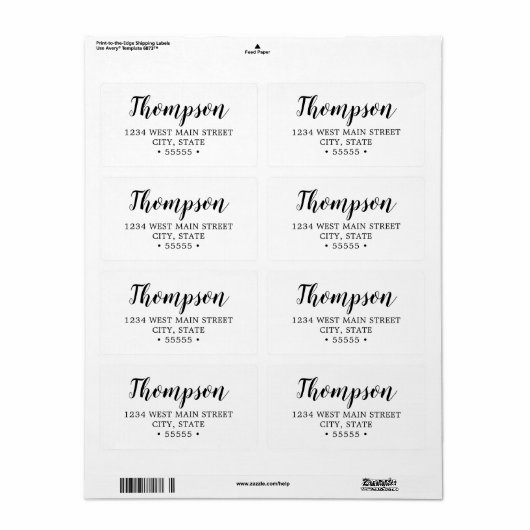 Eenvoudig retourlabel etiket (Full Sheet)