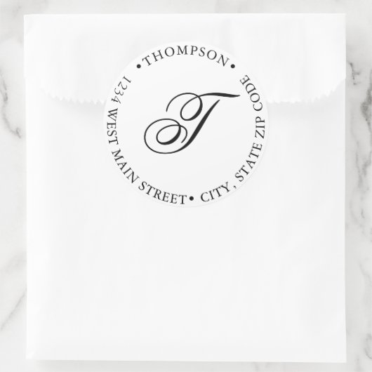 Eenvoudig retourlabel ronde sticker (Tas)