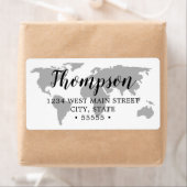 Eenvoudig retourlabel voor Wereldkaart Etiket (Insitu)