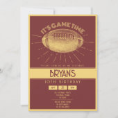 Eenvoudig  Retro Gold Football Verjaardag Kaart (Voorkant)