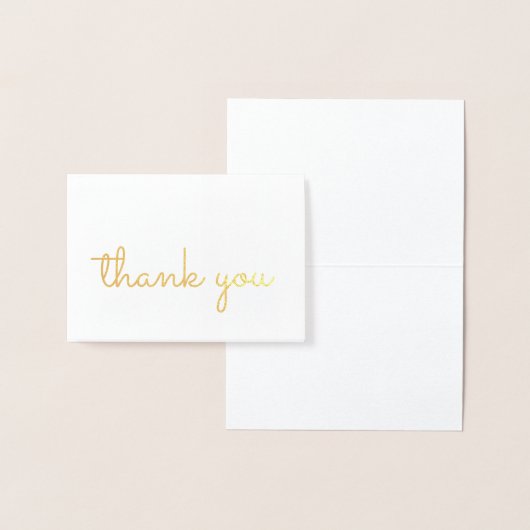 Eenvoudig Retro Gold Handwrite Hartelijk dank Folie Kaarten (Display)