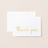 Eenvoudig Retro Gold Handwrite Hartelijk dank Folie Kaarten (Voorkant met envelop)