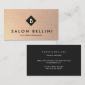 Eenvoudig retro Gold-monogram Visitekaartje (Voorkant / Achterkant)