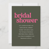 Eenvoudig Retro Groovy Hot Roze Groen Vrijgezellen Kaart (Voorkant)