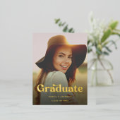 Eenvoudig Retro High School Afstuderen Folie Uitnodiging Briefkaart (Staand Voorkant)
