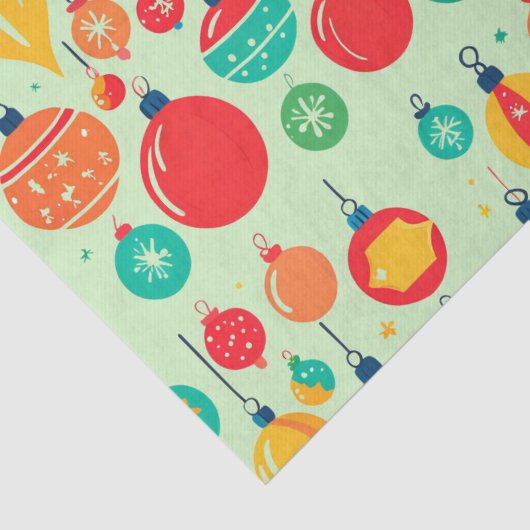 Eenvoudig retro kerst ornament patroon tissuepapier (Detail)