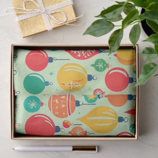 Eenvoudig retro kerst ornament patroon tissuepapier (Geschenk)