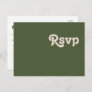 Eenvoudig Retro Olive Green Menu Keuze RSVP-Briefk