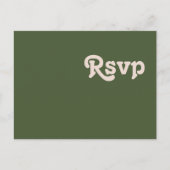 Eenvoudig Retro Olive Green Menu Keuze RSVP-Briefk (Voorkant)
