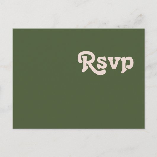 Eenvoudig Retro Olive Green Menu Keuze RSVP-Briefk (Voorkant)