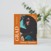 Eenvoudig Retro Photo Afstuderen Invitation Briefk Briefkaart (Staand voorkant)