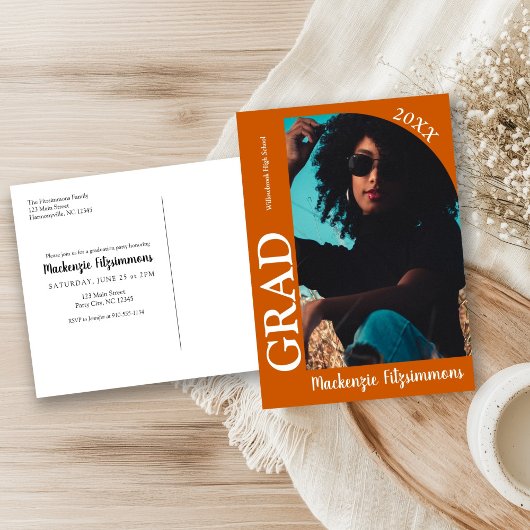 Eenvoudig Retro Photo Afstuderen Invitation Briefk Briefkaart