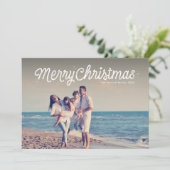 Eenvoudig retro-script voor kerstmis, één foto feestdagenkaart (Staand voorkant)