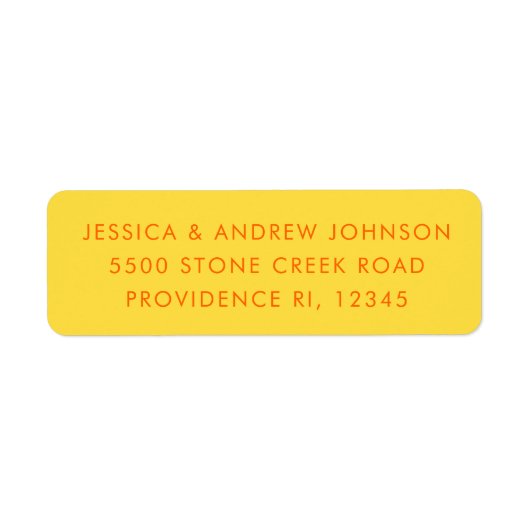 Eenvoudig Retro Uniek Oranje Geel Retouradres Etiket (Voorkant)