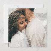 Eenvoudig retro Vibe Olive Green Square Photo Wedd Kaart (Achterkant)