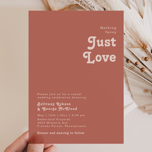 Eenvoudig Retro Vibes Old Roos Niets Fancy huwelij Kaart
