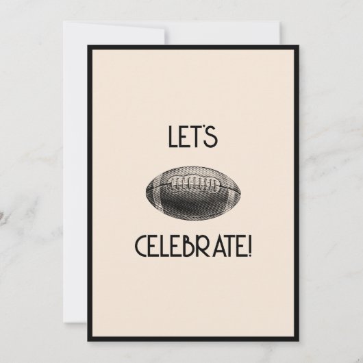 Eenvoudig  Retro Zwart Football Verjaardag Kaart (Achterkant)