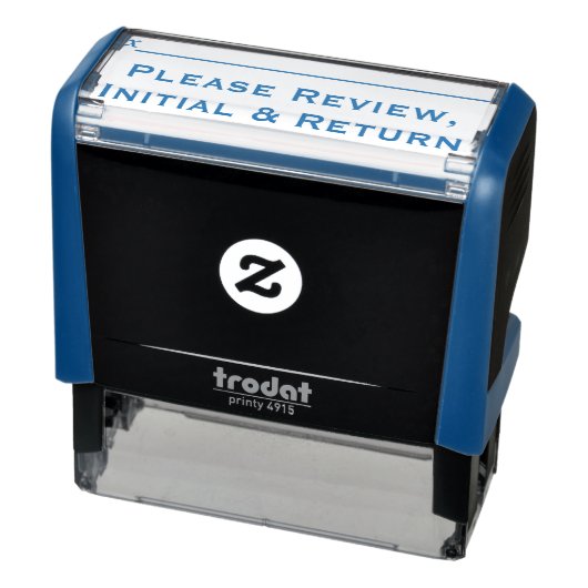 Eenvoudig "Review, Initiaal en rendement" Zelfinktende Stempel (Product)