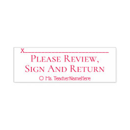 Eenvoudig "Review, onderteken en retour" Zelfinktende Stempel
