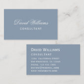 Eenvoudig robuust blauw, modern, wit script voor k visitekaartje (Voorkant / Achterkant)