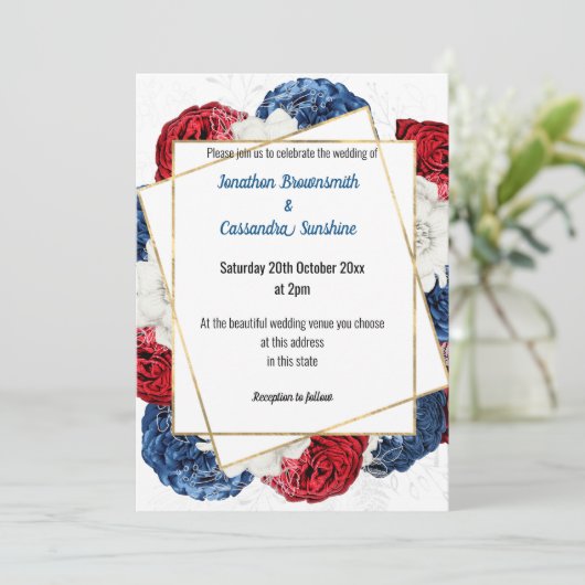 EENVOUDIG RODE BLAUWE DROOG WEDERWITTE WIT KAART (Staand voorkant)