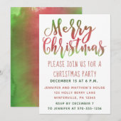 Eenvoudig Rode en Groene Kerstfeest nodigt ons uit Kaart (Voorkant / Achterkant)